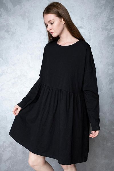 Miss Murem Long Sleeve Casual Dress-black