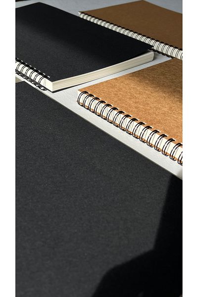 Fark Tanıtım B5 (17.6cm X 25cm) Kraft Cover Checkered Spiral Notebook