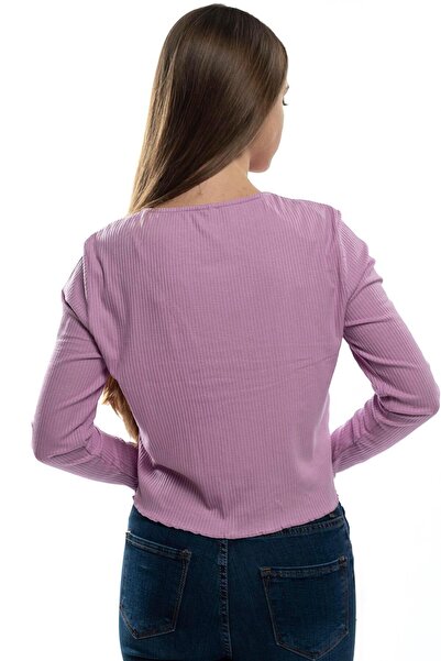 Miss Murem Tie-Up Short Cardigan-lilac