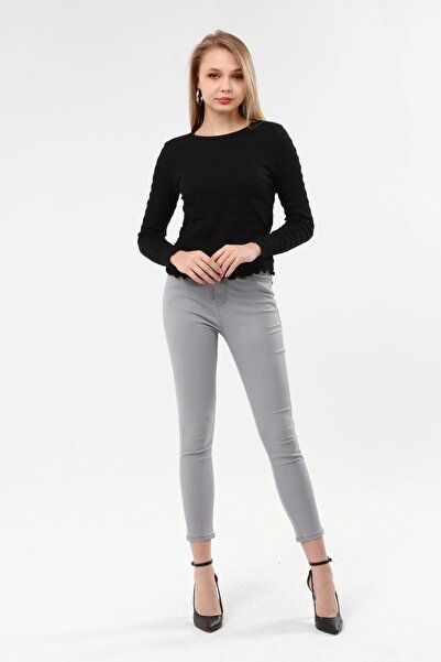 Miss Murem Elastic Long Sleeve Blouse-black