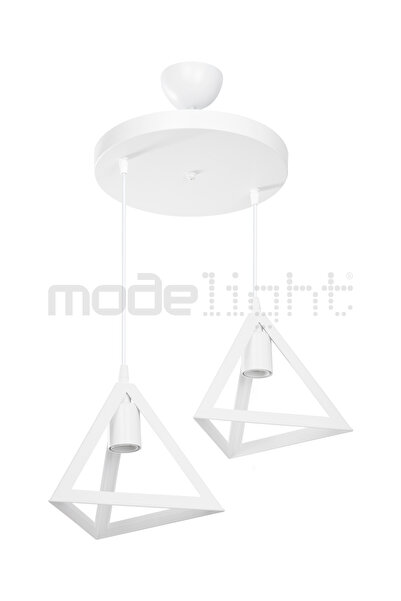 Modelight PRİZMA 2Lİ AVİZE BEYAZ SALON-OTURMA ODASI-ÇOCUK ODASI-YEMEK-YATAK ODASI--ANTRE-MUTFAK