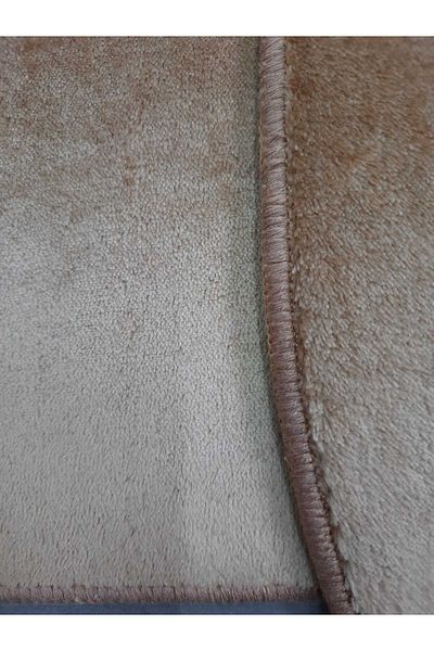 Bonny Home Σετ χαλιών μπάνιου 3 τεμαχίων Ultrasoft Plain Cappuccino με αντιολισθητικό δερμάτινο σετ καθισμάτων τουαλέτας που πλένεται