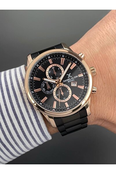 Daniel Klein Men's Quartz Wristwatch Black Color 3 Atm Water Resistance