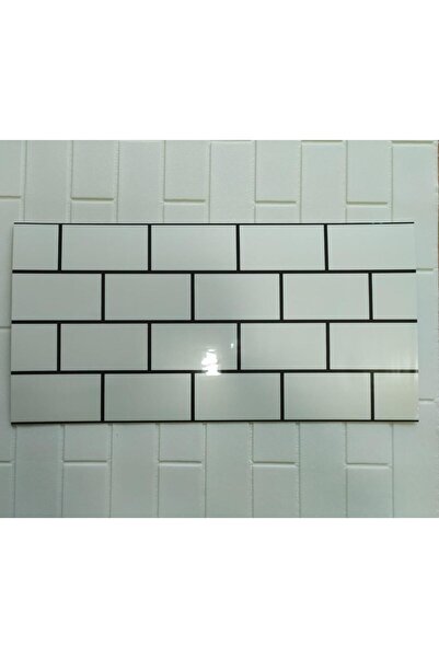 Renkli Duvarlar 60x30cm 1 bucată alb strălucitor cărămidă model adeziv rulotă prefabricat baie wc panou autocolant