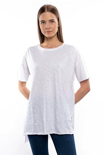 Miss Murem Slit Oversize T-shirt-white