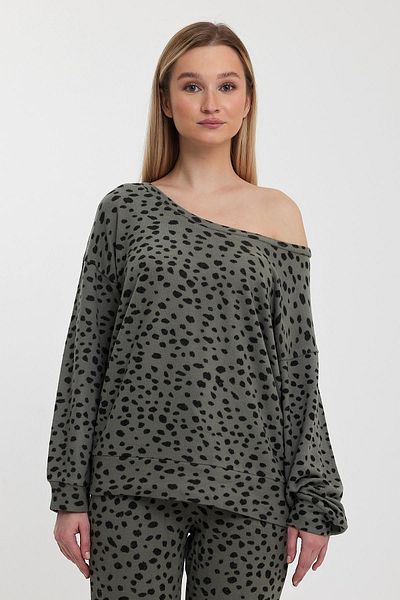 Penyelux Women's Comfortable and Stylish Polka Dot V-Neck Long Sleeve T-Shirt