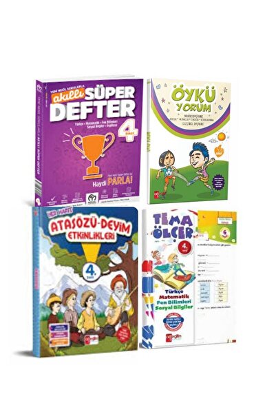MODEL EĞİTİM YAYINCILIK 4.Sınıf Tüm Dersler Akıllı Defter + Öykü Yorum+Atasözü-Deyimler Etkinlikleri Ve Yaprak Test