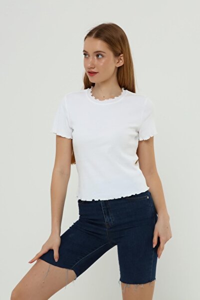 Miss Murem Camisole Frilly T-shirt-white