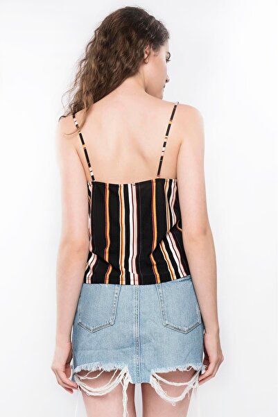 Miss Murem Black Mustard Blouse with Drop Buttons