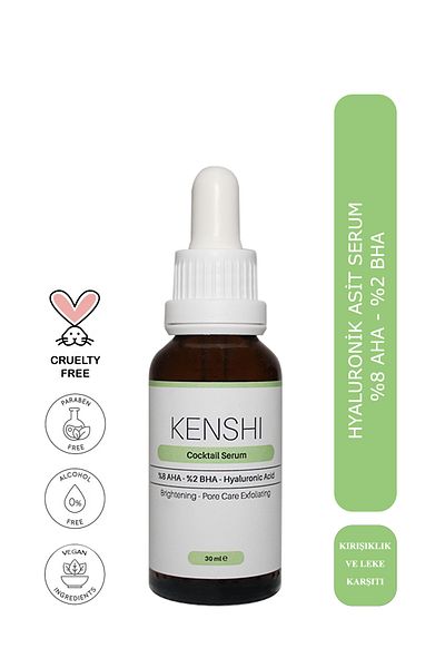 Kenshi Hyaluronic Acid & 8% Aha - 2% Bha Revitalizing & Skin Tone Equalizing Cocktail Skin Serum 30 ml
