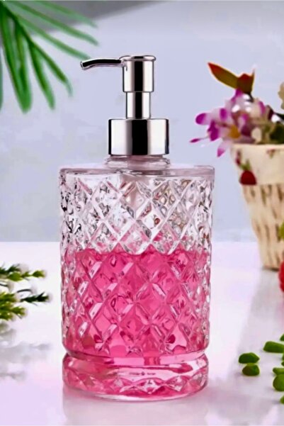 Pembelia Life Lüks Cam Sıvı Sabun Bulaşık Deterjanı Şişesi Sabunluk