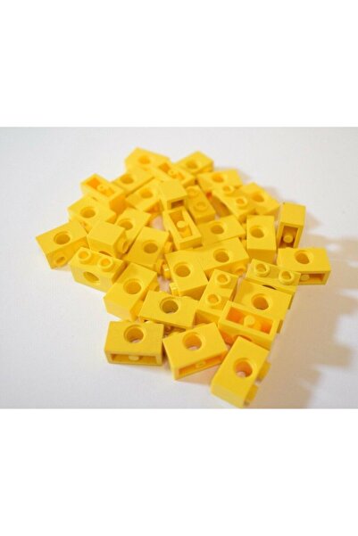 LEGO Aksesuar Moc Custom Technic Brick 1 X 2 Pin Delikli Sarı Tuğla 4 Adet Gö...