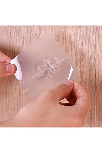 Hibana Kendinden Yapışkanlı Şeffaf Askı Metal Kanca Askılık 1 Adet