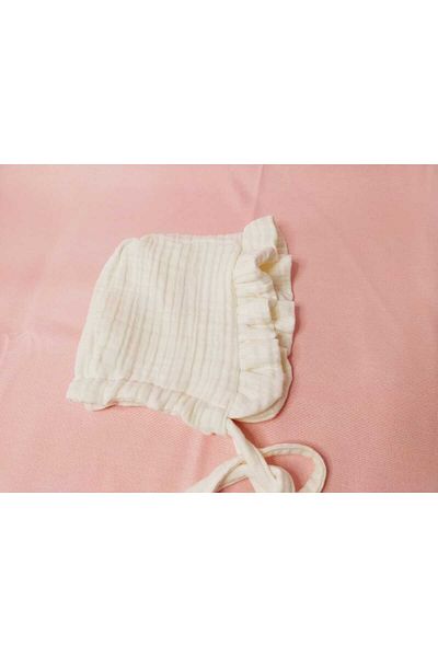 Angels' Collection قبعة أطفال موسلين مكشكشة إكرو