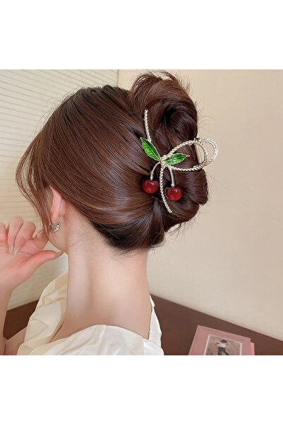 GÜLPEŞE KİRAZ DETAYLI METAL MANDAL TOKA MND-1257