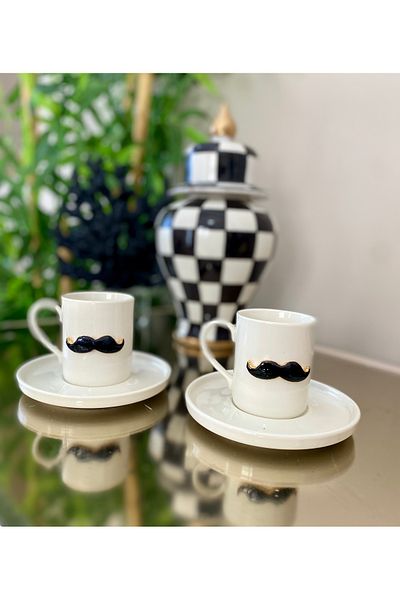 Sillage Home 2-Person Coffee Cup Set, Figured Coffee Cup Set