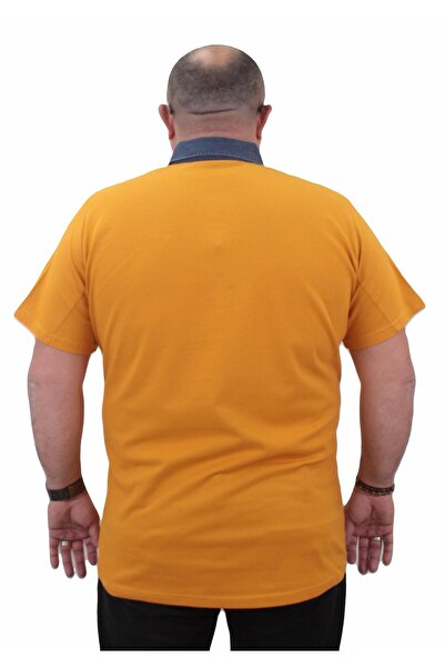 MocGrande Μπλουζάκι Polo Denim Collar Large Size 23420 - MUSTARD