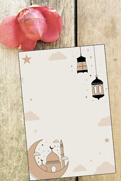 Emtory Home 5 Adet Ramazan Temalı Tebrik Kartı - Hediye Kartı - Kuşe Kart - P...