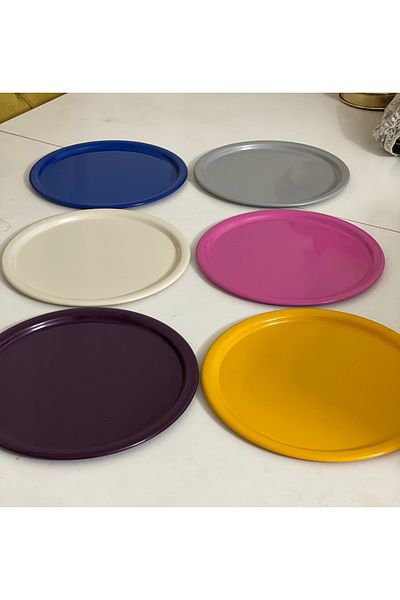 Mineli-Aşk MIXED COLOR 6-PIECE ROUND PRESENT TABLE TEA COFFEE PRESENTS RENGARENK