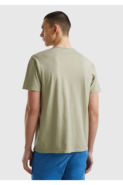 United Colors of Benetton Ανδρικό μπλουζάκι Khaki Crew Neck Slub
