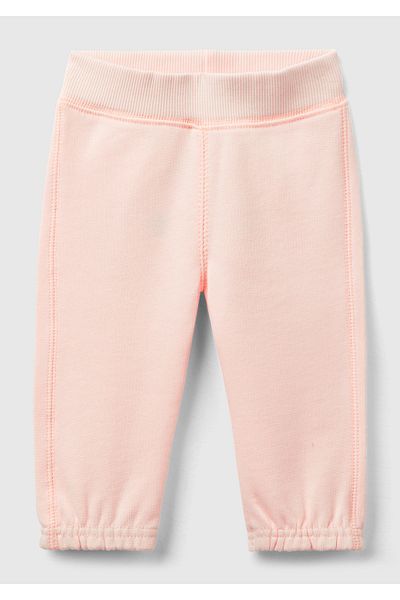 United Colors of Benetton Baby Powder Drawstring Waist Pants with Character Patch on the Back