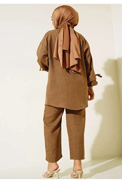 YILMAZBARMAZ women's buttoned linen double suit