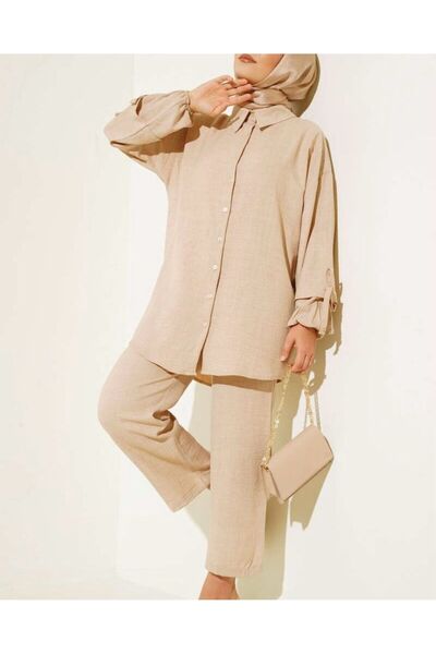 YILMAZBARMAZ women's buttoned linen double suit