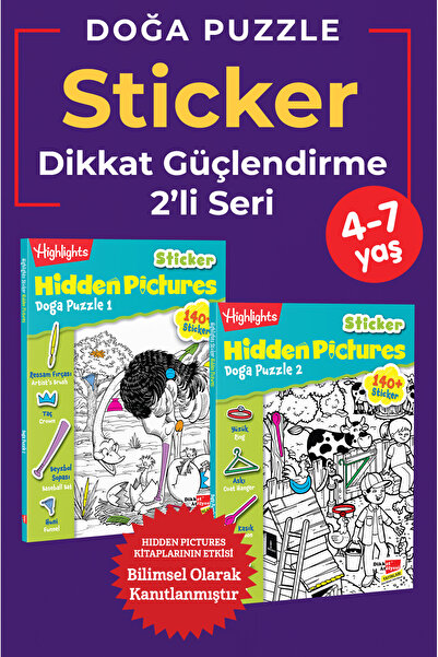 Dikkat Atölyesi Yayınları Dikkat Güçlendirme Sticker Hidden Pictures  Doğa Pu...