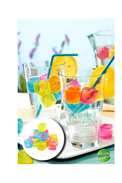 Royaleks مكعبات ثلج ملونة، مكعبات ثلج منعشة لا تنضب 20 قطعة