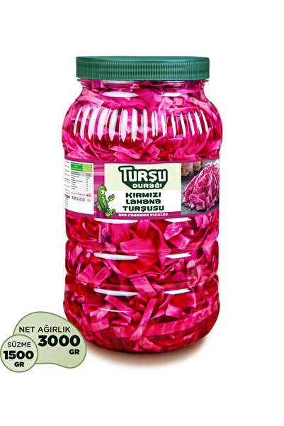 TURŞU DURAĞI Kırmızı Lahana Turşusu | 3 Kg