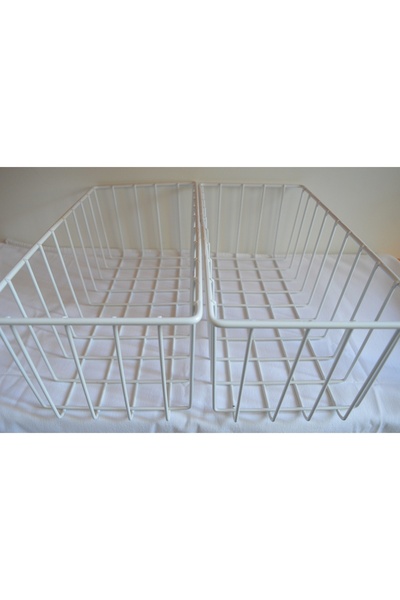 filamento 2-Piece Large Basket Organizer Kitchen Bathroom Closet Organizer - White