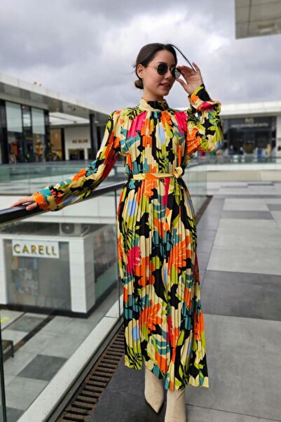 ELEVEN PİLELİ DESENLİ   ELBİSE İTHAL