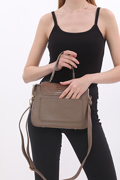 womenacs Mink Color Laser Design Cover Chain Accessory Women's Hand Bag with Shoulder Strap