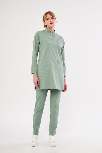 Class Üniforma Uniforma medicală pentru femei Hijab Green Lycra - Tricou pentru medic și asistentă, costum chirurgical