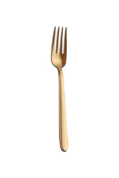 Narin Plaides Dinner Fork - Complete Matte Gold - 12 Pieces