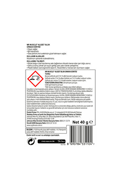 Mr. Muscle Klozet Blok Tuvalet Temizleyici Orman Esintisi 40 g