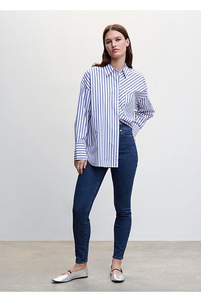 MANGO Woman Blugi skinny cu talie înaltă