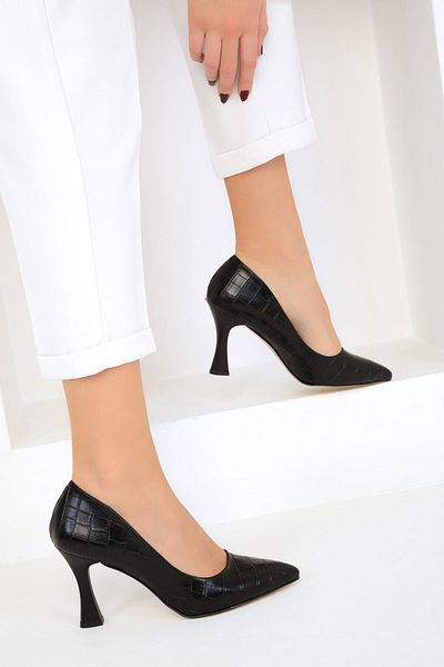 SOHO Schwarze Krako Damenschuhe mit klassischem Absatz 16002