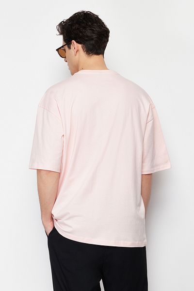 Trendyol Collection Tricou de bază oversize Powder Tok Fabric - 100% bumbac TMNSS22TS0318