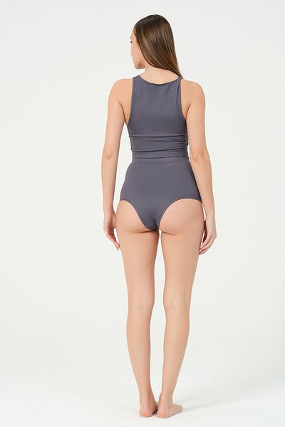 FOREVER MORE Γυναικείο Σετ Crop Singlet με εφέ Επισκευής Βραζιλίας και Κορδόνι με εξαιρετικά ψηλή μέση