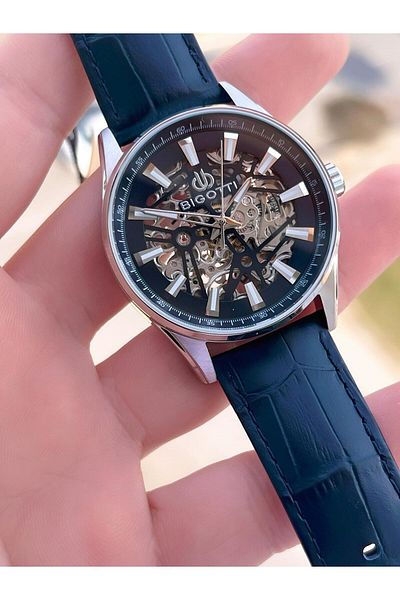 Bigotti Automatic Leather Band 5 ATM Waterproof Inner Functions Active Men's Wristwatch EBG.1.10595.3
