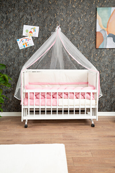 Baby Ahşap Mdf Anne Yanı Beşik, 60x120 4 Kademeli Lake Cilalı Sallanır Bebek Beşiği Tekerlekli Beşik