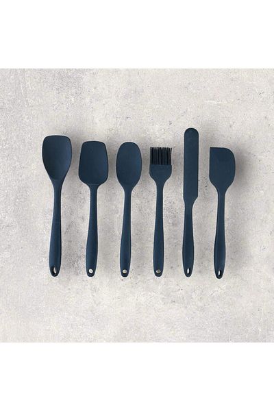 Mia Set of 6 Silicone Fireproof Non-Stick Kitchen Pastry Egg Brush Spoon Knife Spatula