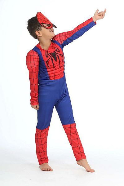 SPIDERMAN costume muscular boy spiderman costume with mask spider man party special day suit