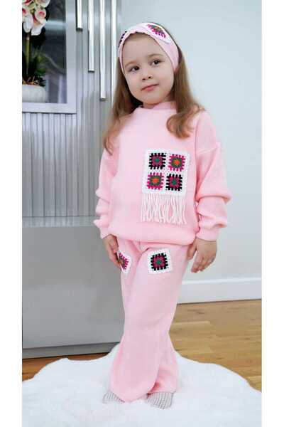 Meriç bebe Set de tricotaje din 3 piese pentru fete cu motiv din dantelă, cu ...