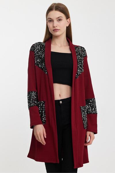 CNG MODA Pullu İşlemeli Hırka