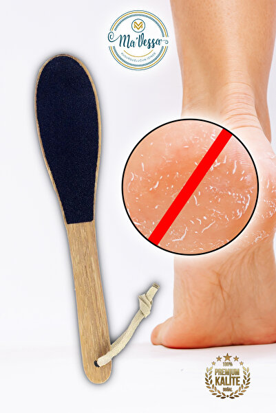 Ma'Vessa % 100 Doğal Premium Ahşap Çift Taraflı Ayak Topuk ve Nasır Törpüsü (SAKLAMA KESESİ HEDİYELİ)