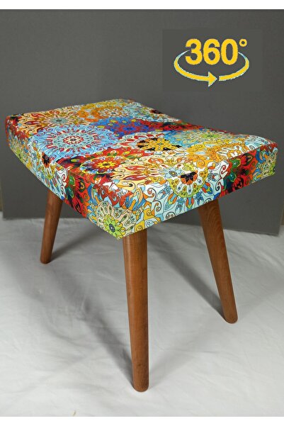 BARERMO 360 Derece Döner Puf / Döner Sandalye / Döner Bench / Makyaj Masası S...