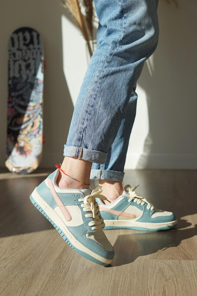 StyleArt Dunk Krem Petrol Spor Ayakkabı