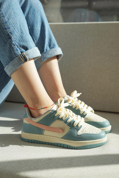 StyleArt Dunk Krem Petrol Spor Ayakkabı
